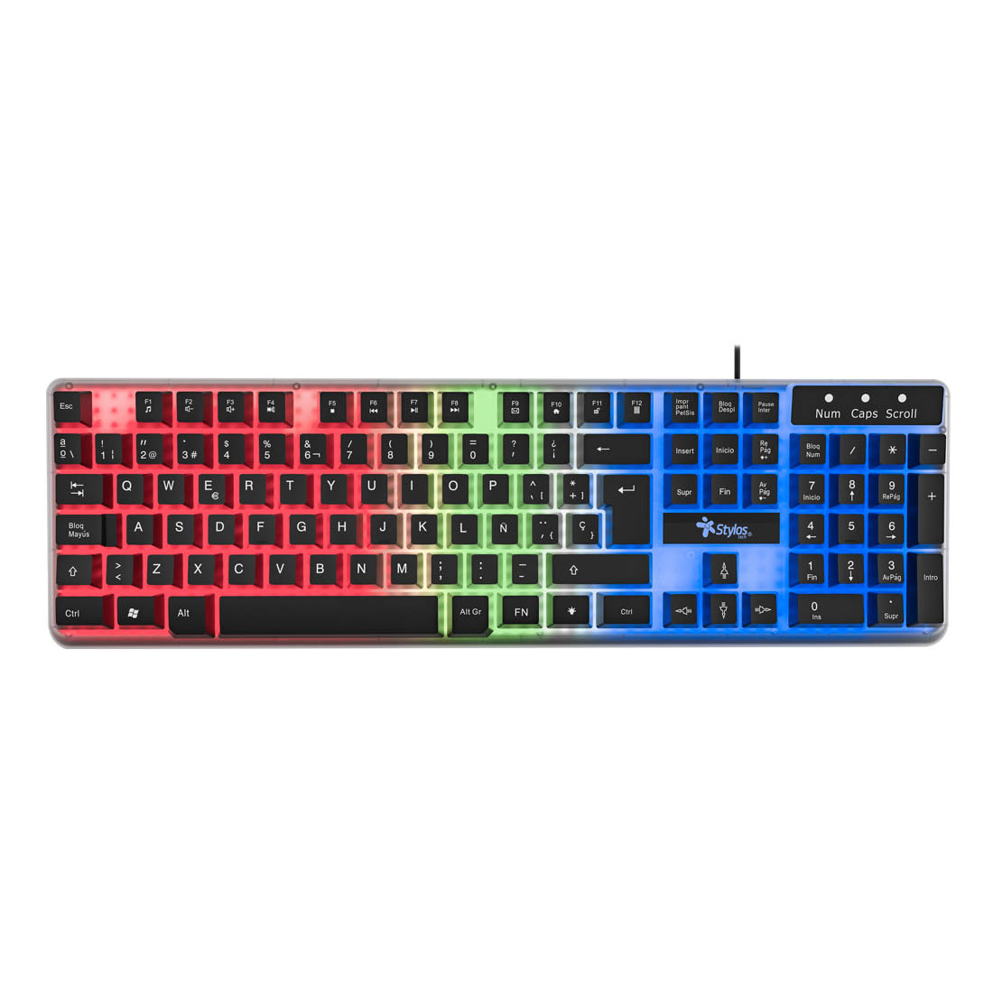 Teclado Alámbrico Retroiluminado Transparente