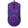 Mouse Gamer XZ-401 Alámbrico Morado-Verde
